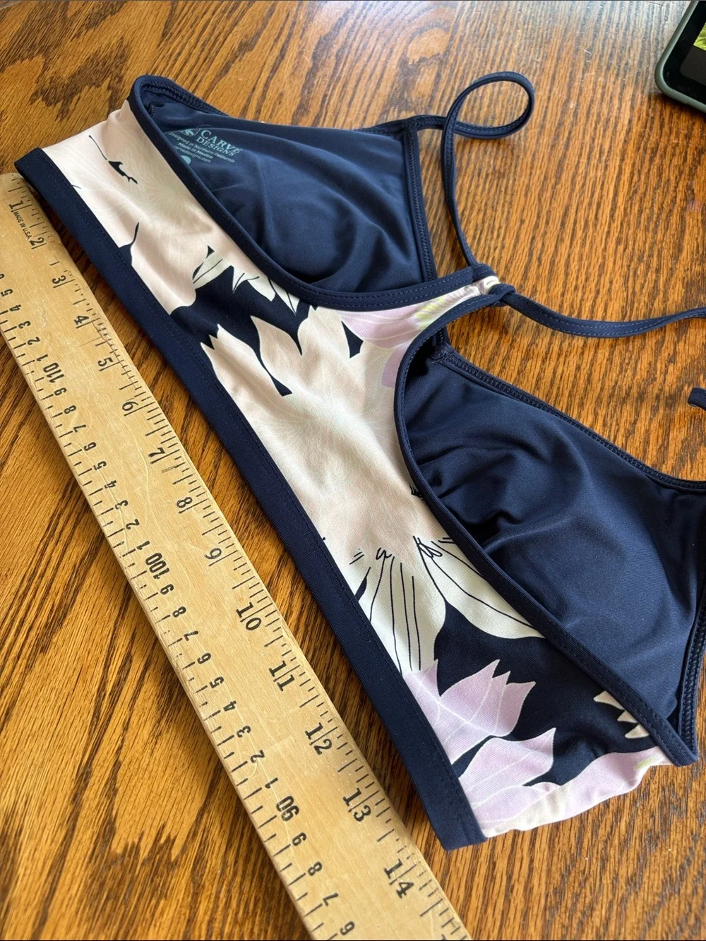Carve designs Floral Two-Piece swim Set - Navy & Light Pink